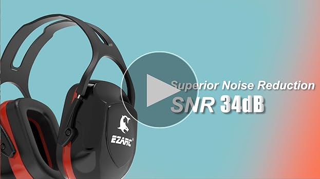 EZARC Noise Cancelling Ear Muffs, SNR 34dB Noise Reduction
